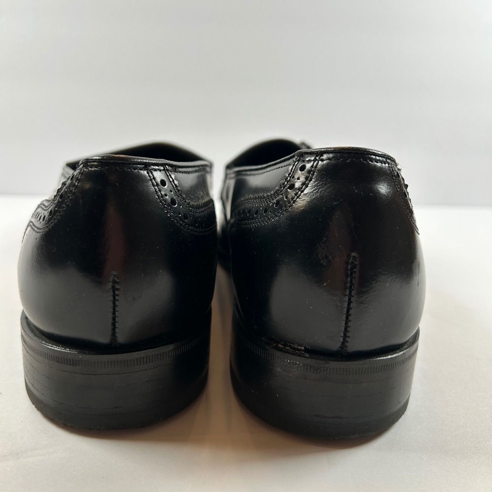 Florsheim Mens Black Leather Tassel Kiltie Wingtip Loafer Dress Shoes Size 9.5 D - Picture 5 of 8